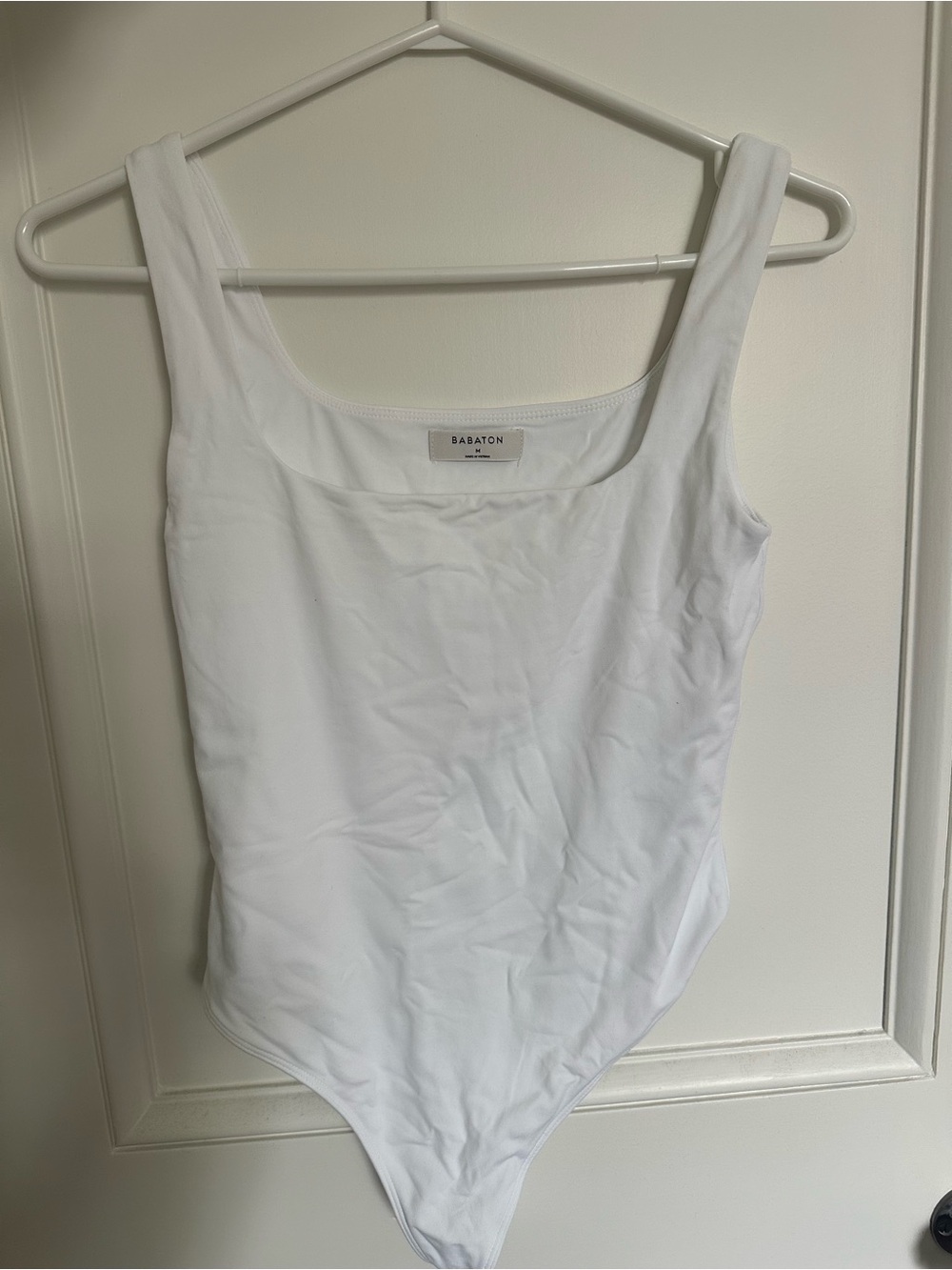 Babaton White Square Neck Bodysuit Tank - Picture 3 of 4